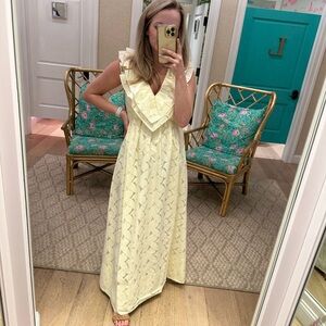 Lilly Pulitzer ButterCream Rita Marie Ruffle Maxi Dress